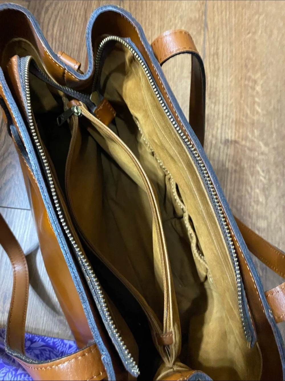 Patricia Nash Tan Leather Chantilly Vintage Satchel Shoulder Bag